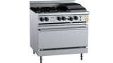 K+ Series KOV-SB4-CBR3 Combination Oven with Four Open Burners & 300mm Char Broiler