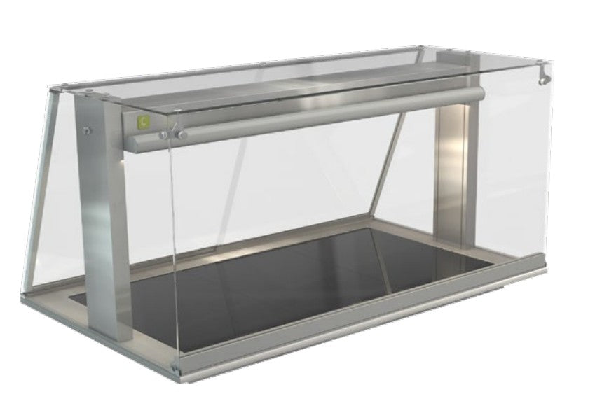 Cossiga LSCM3-FS | LS Ceramic| Heated Well | Ceramic Hotplate | Square Glass Assisted Service | With Acrylic Rear Doors | Heated Ceramic Glass