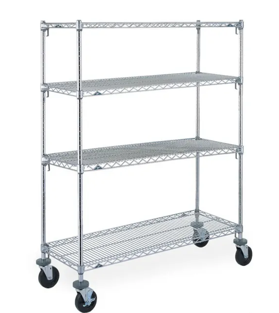 Metro NK3.M4T68.1472 Super Erecta 4 Tier 14"x 72" 4 Wire Shelves Mobile Wire Shelving