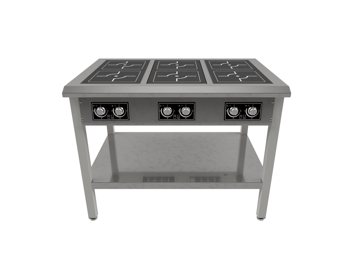 Norqi 06F 6 Zone Commercial Rectangle Induction Cooktop