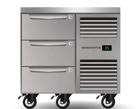 Skope PG11.UBR.1.D3.RH | Three Drawer | One Bay | Underbench GN 1/1 Fridge | Fridge | Right Hand Fridge