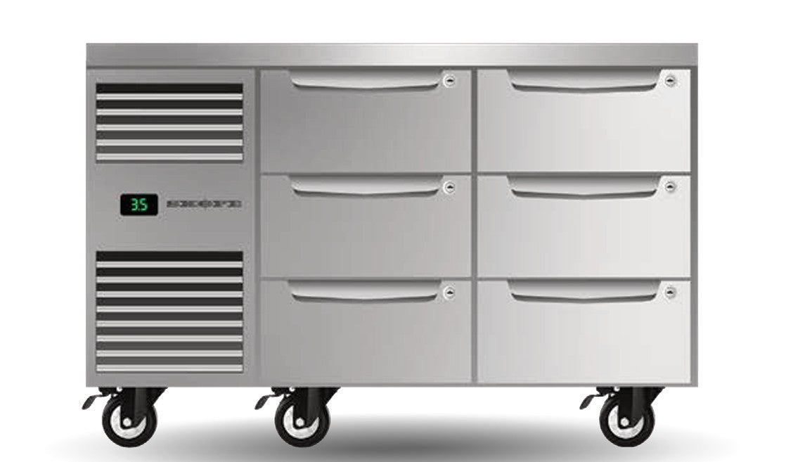 Skope PG11.UBR.2.D6 | ProSpec | Six Drawer | Two Bay | Underbench GN 1/1 | Fridge | Underbench Fridge
