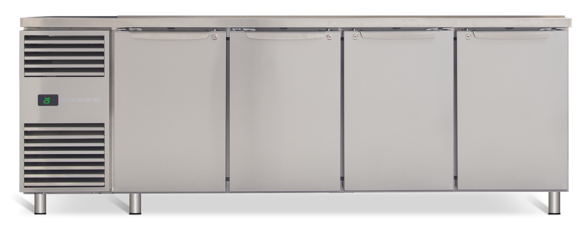 Skope ProSpec 4 Bay Free-Standing Preparation Fridge Left Hand 478L