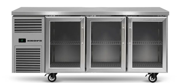 Skope RF7.UBR.3.GD | ReFlex | 3 Glass Door | Underbench GN 1/1 | Compatible Fridge | Fridge | Underbench Fridge