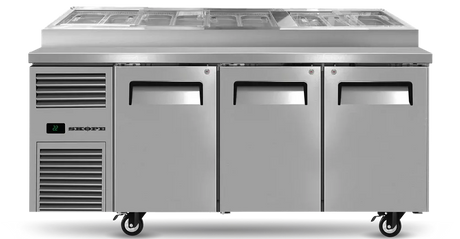 Skope RF8.PPZ.3.SD | ReFlex | 3 Solid Door | GN Compatible | Pizza Prep Refrigerator | Pizza Preparation Fridge | Pizza Prep Fridge