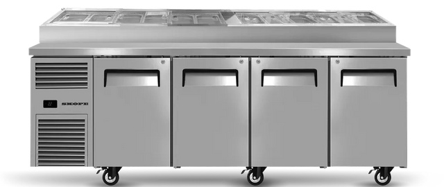 Skope RF8.PPZ.4.SD | ReFlex | 4 Solid Door | GN Compatible | Pizza Preparation Fridge | Pizza Preparation Fridge | Pizza Prep Fridg