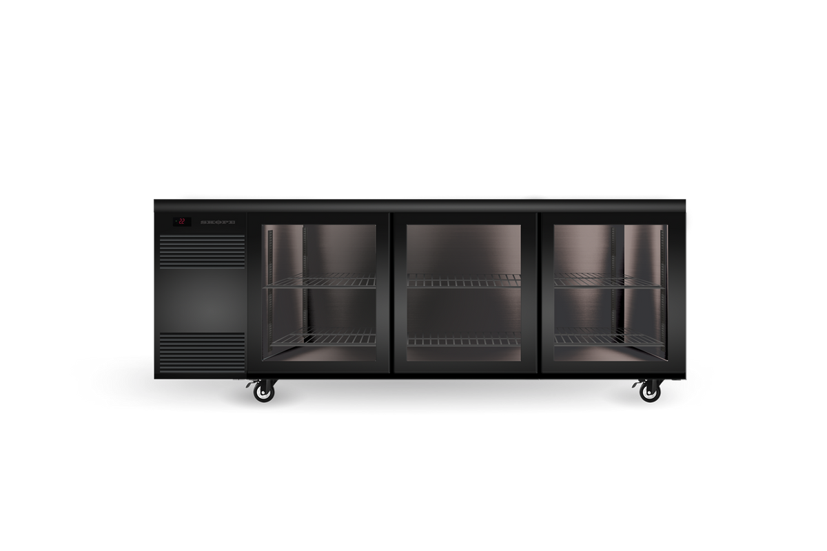 Skope BackBar SlimLine 3 Door Underbench Fridge 448L