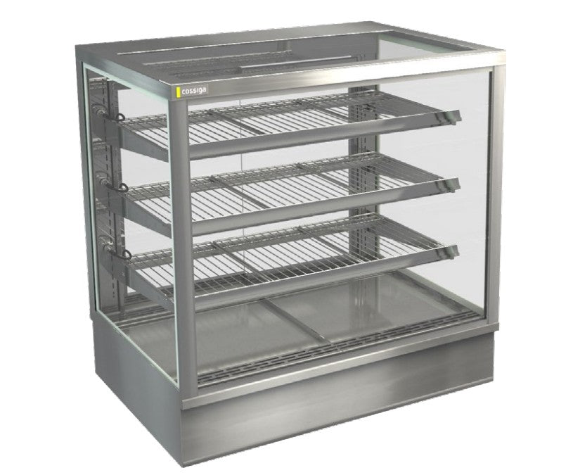 Cossiga STGHT9 | STG Heated+Ambient | Compact Countertop Cabinet | Solid Front | With Rear Glass Doors | Heated Display | Commercial Food Display