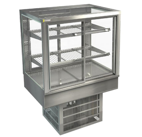 Cossiga STGRF9-SD | STG Countertop | Compact Countertop Cabinet | Sliding Front | With Rear Glass Doors | Fridge | Commercial Display Refrigerator