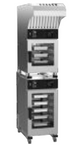 Giorik KNMEST.11.0610.L.SF.H Mini Touch 6 on 10 x 1/1 GN Electric Combi Oven with Recirculating Ventless Hood and Standard Filter with Left Hand Hinge Door Stacked Combi Oven