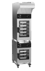 Giorik KNMEST.11.1006.L.RO.H Mini Touch 10 on 6 x 1/1 GN Electric Combi Oven with Recirculating Ventless Hood with Reverse Osmosis Left Hand Hinge Door Stacked Combi Oven