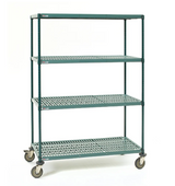 Metro PR.M4T68.1848 Super Erecta PRO 4 Tier 18" x 48" Mobile Polymer Mat Shelving Mobile Shelves