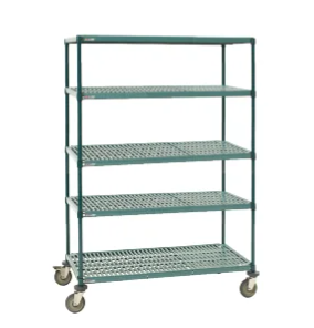 Metro PR.M5T68.2142 Super Erecta PRO 5 Tier 21" x 42" Mobile Polymer Mat Shelving Mobile Shelves