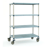 Metro MAXQ.M4T68.2472 MAXQ 4 Tier 24" x 72" Mobile Polymer Mat Shelving Mobile Shelves