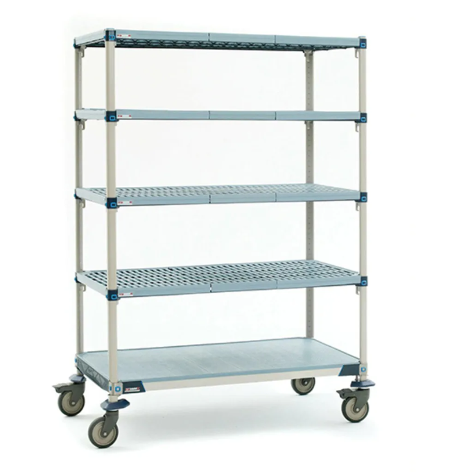 Metro MAXQ.M5T68.2148 MAXQ 5 Tier 21" x 48" Mobile Polymer Mat Shelving Mobile Shelves
