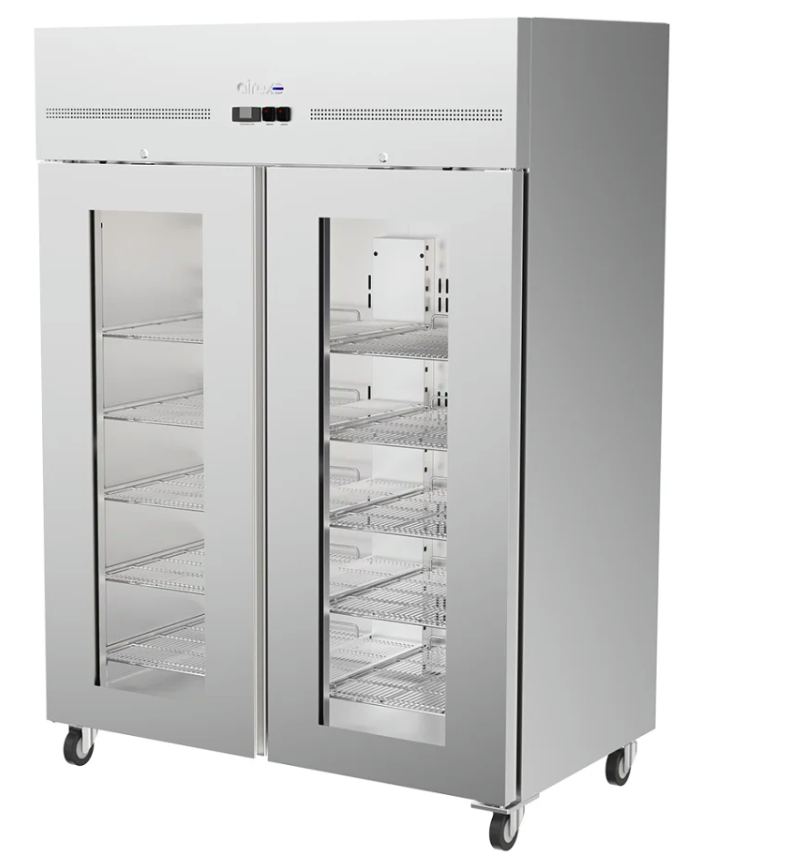 Airex AXR.URGN.2G Double Door 814L Glass Door Upright Fridge