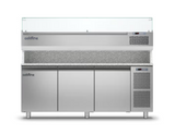 Coldline TZ17/1M VP 3 Door Pizza Preparation Counters - With Display Case