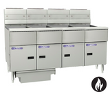 Pitco SSH55-4/FD | Solstice Supreme Fryer | Filter Drawer | Gas Fryer | 4 Bank Fryer