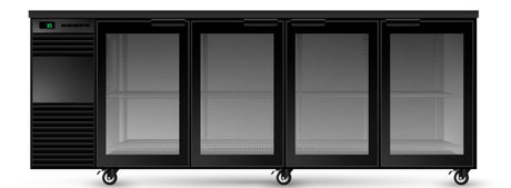 Skope BB.4.GSW.r | Remote | BackBar | 4 Glass Swing Door Fridge| Fridge | Display Fridge | Commercial Under Bench Fridge