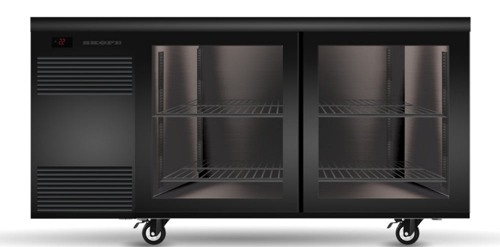 Skope SL.2.GSL.r | Remote BackBar | 2 Glass Door | Sliding Door | SlimLine | Fridge | Display Fridge | Commercial Fridge