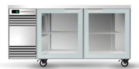 Skope BackBar 2 Glass Sliding Door Undercounter Fridge 410L