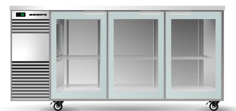 Skope BB.3.GSL-SS | BackBar | 3 Glass Sliding Door | Fridge | BackBar Fridge | Commercial Under Bench Fridge
