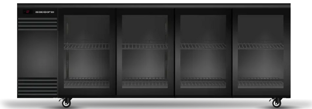 Skope BB.4.GSL | BackBar | 4 Glass Sliding Door| Fridge | Display Fridge | Commercial Under Bench Fridge
