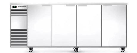 Skope BB.4.SSW-SS | BackBar | 4 Solid Swing Door | Fridge | BackBar Fridge | Commercial Under Bench Fridge