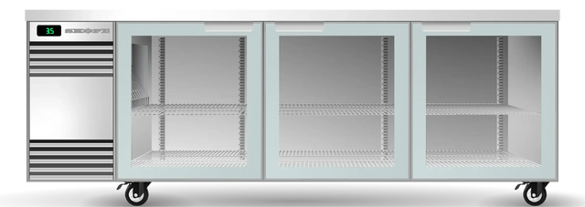 Skope CL.3.GSW.T-SS | Tropical | BackBar | 3 Glass Swing Door | Fridge | Under bench Fridge | Commercial Under Bench Fridge
