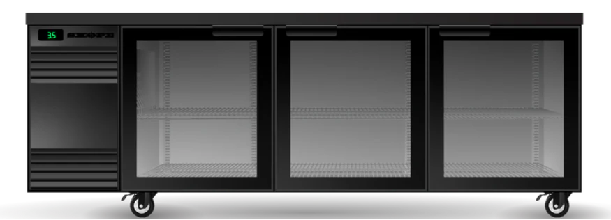 Skope CL.3.GSW.T | Tropical | BackBar | 3 Glass Swing Door | Fridge | Under bench Fridge | Commercial Under Bench Fridge