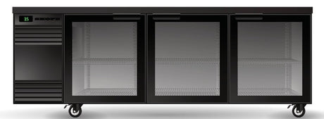 Skope CL.3.GSW.r | Remote | BackBar | 3 Glass Swing Door | Fridge | Under bench Fridge | Commercial Under Bench Fridge