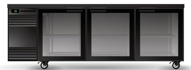 Skope CL.3.GSW.r | Remote | BackBar | 3 Glass Swing Door | Fridge | Under bench Fridge | Commercial Under Bench Fridge