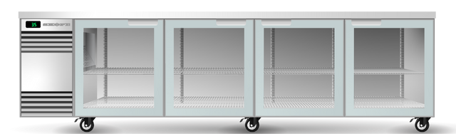 Skope CL.4.GSL.r-SS | Remote | BackBar | 4 Glass | Sliding Door | CounterLine | Fridge | Commercial Fridge
