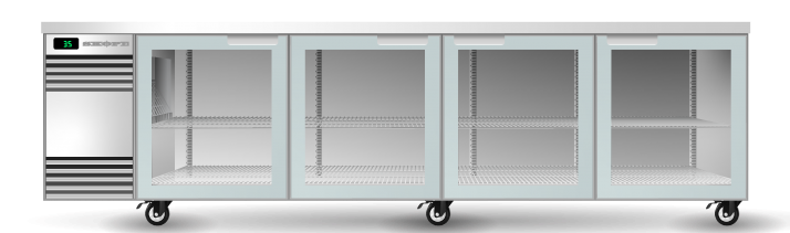 Skope CL.4.GSW-SS | BackBar | 4 Glass Door | Swing Door | CounterLine | UnderBench Fridge | Commercial Display Fridge