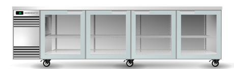 Skope CL.4.GSW-SS | BackBar | 4 Glass Door | Swing Door | CounterLine | UnderBench Fridge | Commercial Display Fridge