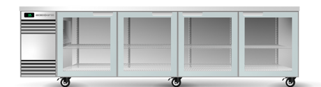 Skope CL.4.GSW.r-SS | Remote BackBar | 4 Glass Door | Swing Door | CounterLine | UnderBench Fridge | Commercial Display Fridge