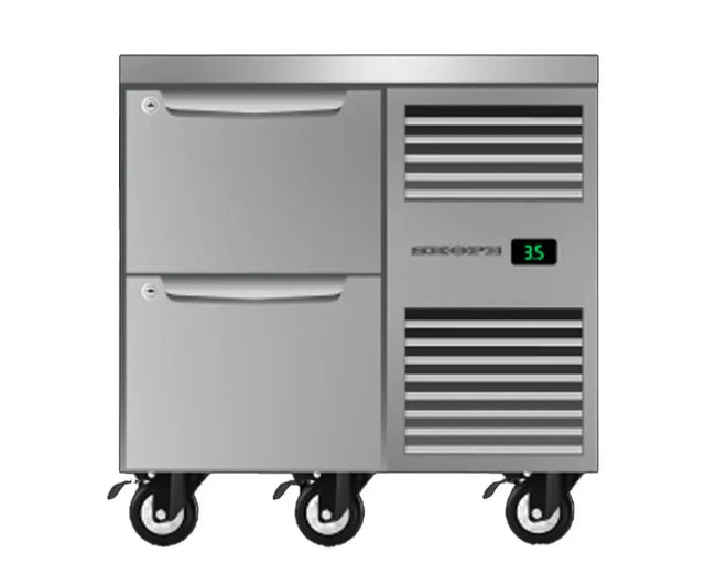 Skope PG11.UBR.1.D2.RH | Two Drawer | One Bay | Underbench GN 1/1 Fridge | Fridge | Right Hand Fridge