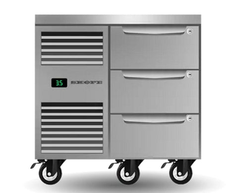 Skope PG11.UBR.1.D3 | Three Drawer | One Bay | Underbench GN 1/1 Fridge | Fridge | Underbench Fridge