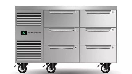 Skope PG11.UBR.2.D6.RH | ProSpec | Six Drawer | Two Bay | Underbench GN 1/1 | Fridge | Right Hand Fridge