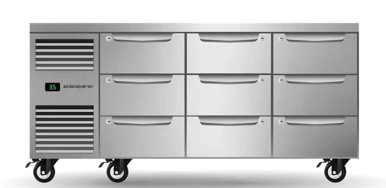 Skope PG11.UBR.3.D9 | ProSpec | Nine Drawer | Three Bay | Underbench GN 1/1 | Fridge | Underbench Fridge