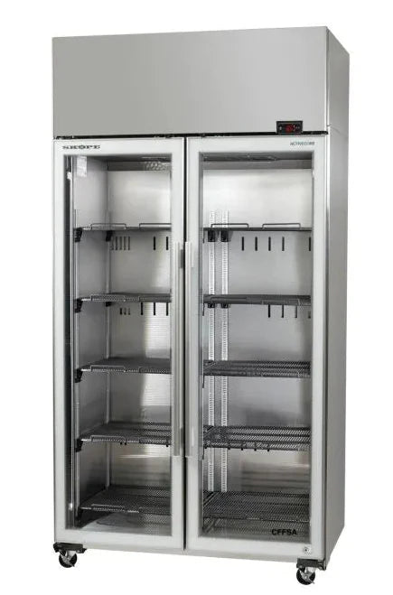 Skope SKT1000N-A-SS | 2 Glass Door Display | Storage Fridge | Upright Fridge | Display Fridge | Customisable | Commercial Upright Fridge