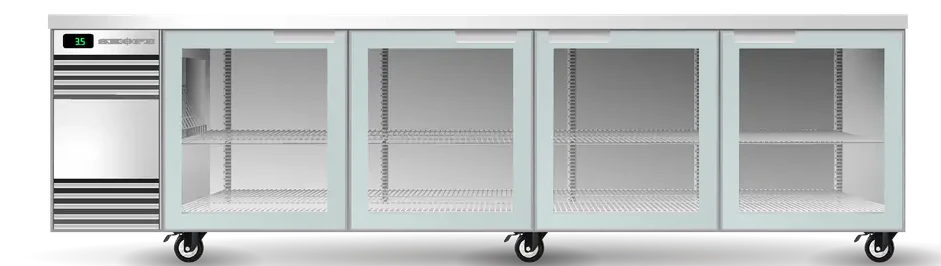 Skope SL.4.GSL.r-SS | BackBar | 4 Glass Door | Sliding Door | SlimLine | Fridge | Display Fridge | Commercial Fridge