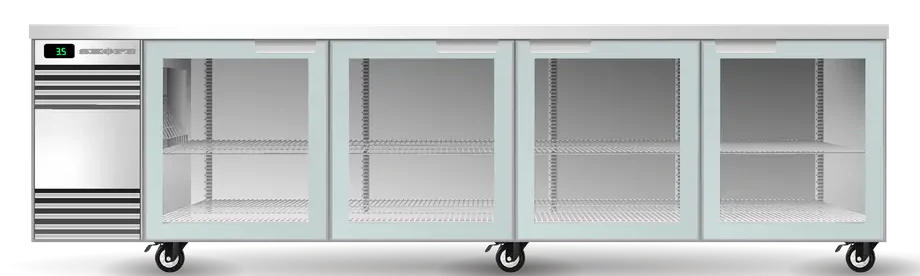 Skope SL.4.GSW.r-SS | Remote BackBar | 4 Glass Door | Swing Door | SlimLine | Fridge | Display Fridge | Commercial Fridge
