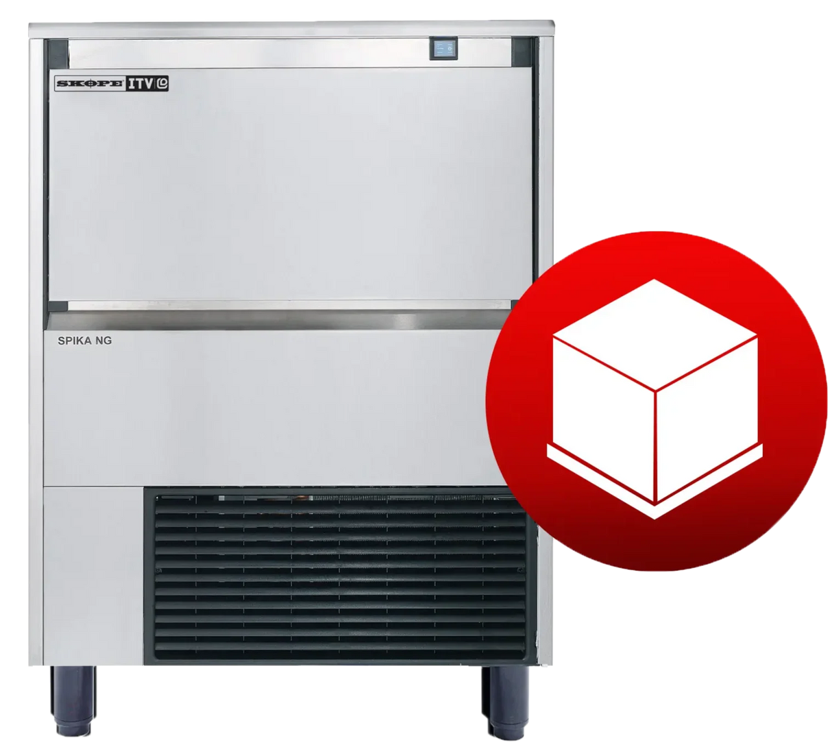 Skope SPIKA NG100 A FD DP | Self-Contained | Ice Cube Maker | Ice Maker | Full Dice | Ice Maker | with Integral Bin | and Drain Dump