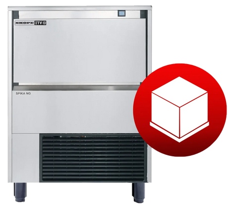 Skope SPIKA NG100 A FD DP | Self-Contained | Ice Cube Maker | Ice Maker | Full Dice | Ice Maker | with Integral Bin | and Drain Dump