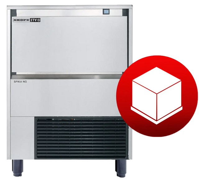 Skope SPIKA NG100 A FD DP | Self-Contained | Ice Cube Maker | Ice Maker | Full Dice | Ice Maker | with Integral Bin | and Drain Dump