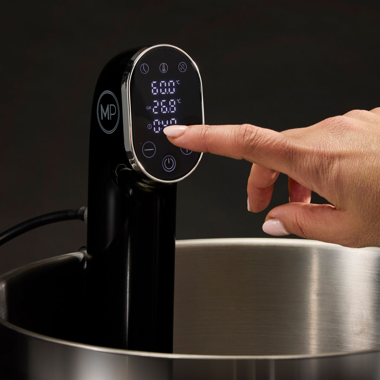 MasterPro Digital Sous Vide Precision Cooker Silver & Black 5.4x9.4x33.8cm