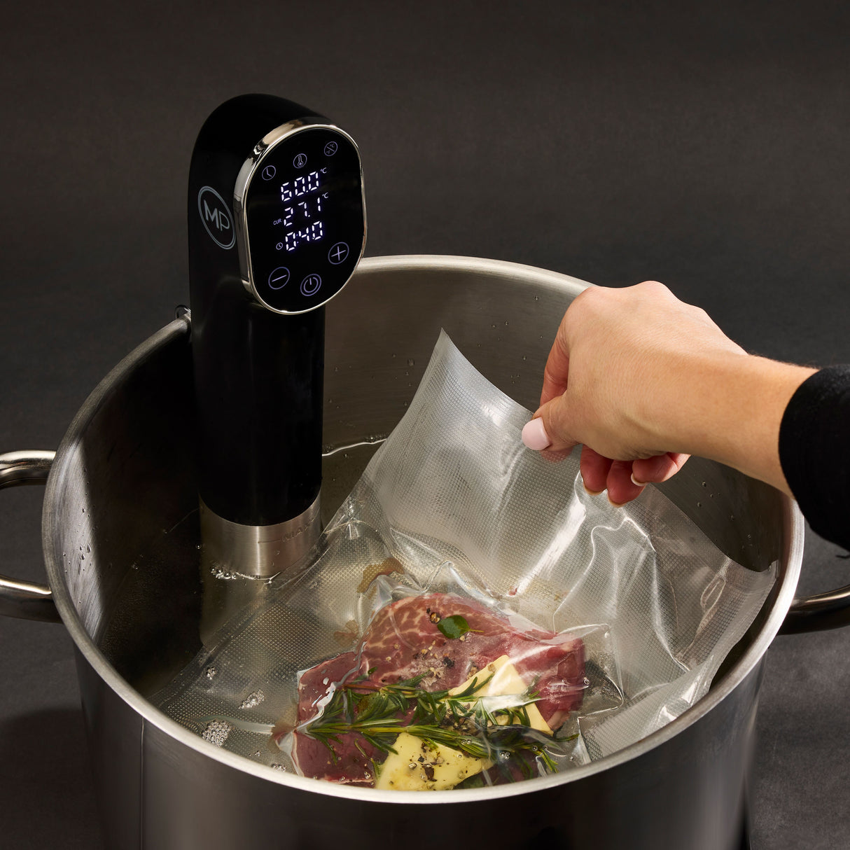 MasterPro Digital Sous Vide Precision Cooker Silver & Black 5.4x9.4x33.8cm