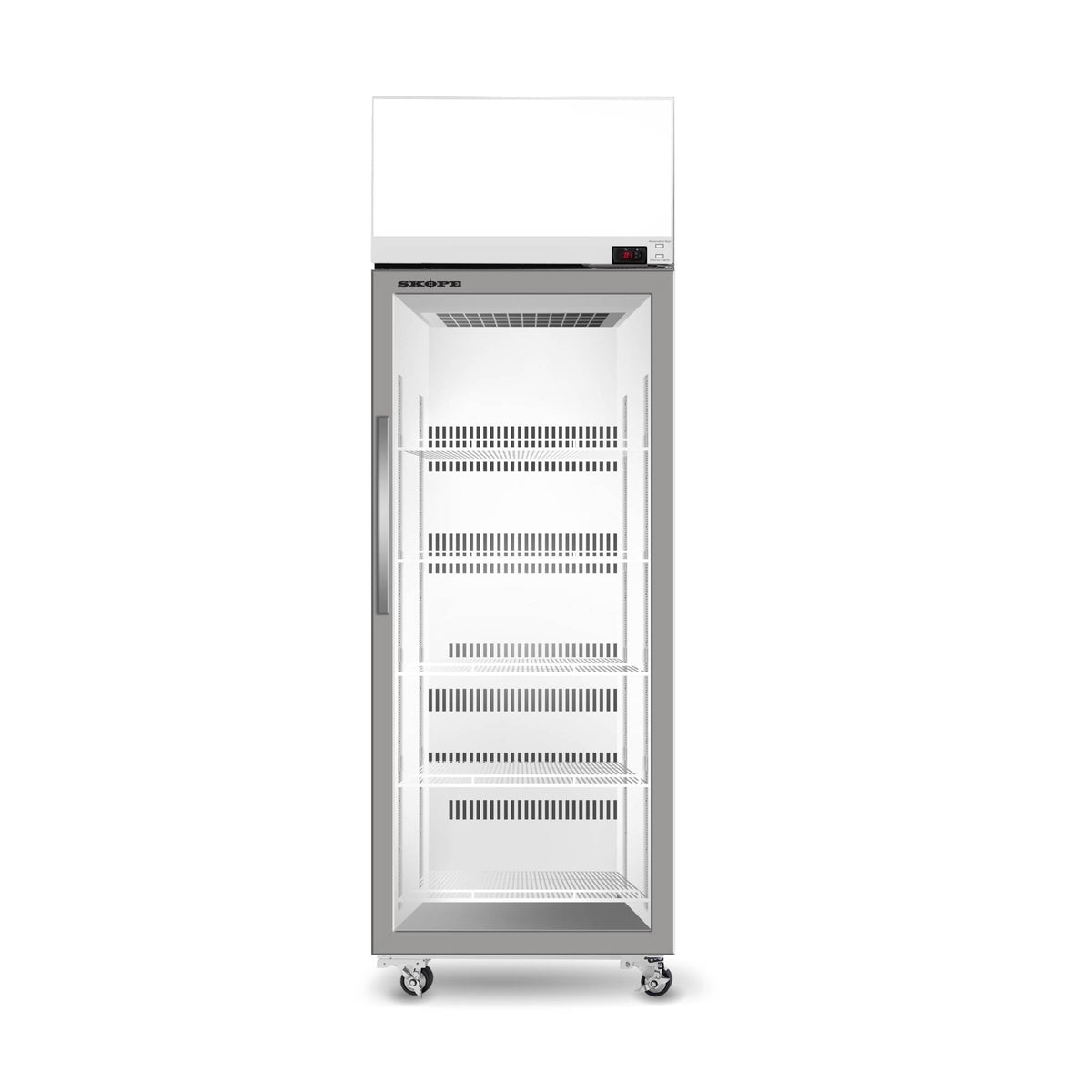 Skope EziCore 1 Glass Door Top Mount Upright Fridge 558L