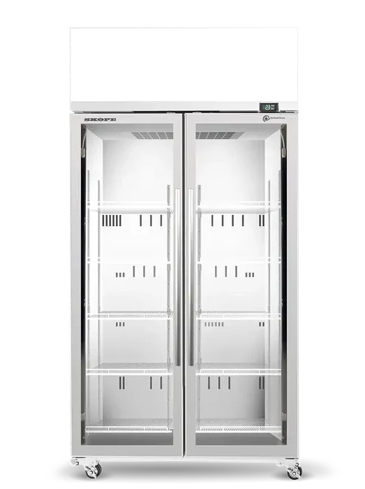 Skope TME1000N-AC | 2 Glass Door Display | Storage Fridge | Upright Fridge | Display Fridge | with Unlit Sign | Commercial Upright Fridge